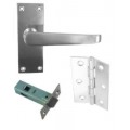 Door Handle Door Kit Straight Latch Chromed 1 Pair