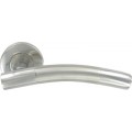 Door Handle Dual Tone Round Rose 1 Pair