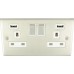 2G 13Amp Socket Usb Satin Chrome White Inserts 1 Per Pack