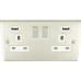 2G 13Amp Socket Usb Satin Chrome White Inserts 1 Per Pack