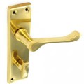 Door Handle Victorian Scroll Bathroom Brassed 1 Pair
