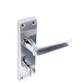 Door Handle Victorian Straight Bathroom Chromed 1 Pair